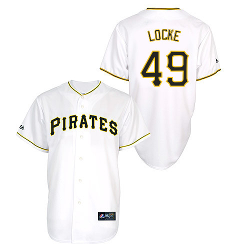 Jeff Locke #49 Youth Baseball Jersey-Pittsburgh Pirates Authentic Home White Cool Base MLB Jersey